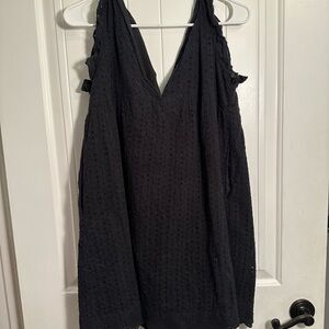 Chic Black Eyelet V-Neck Romper